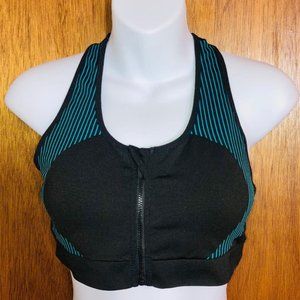 BCBGeneration Zipper Front Sports Bra Racerback